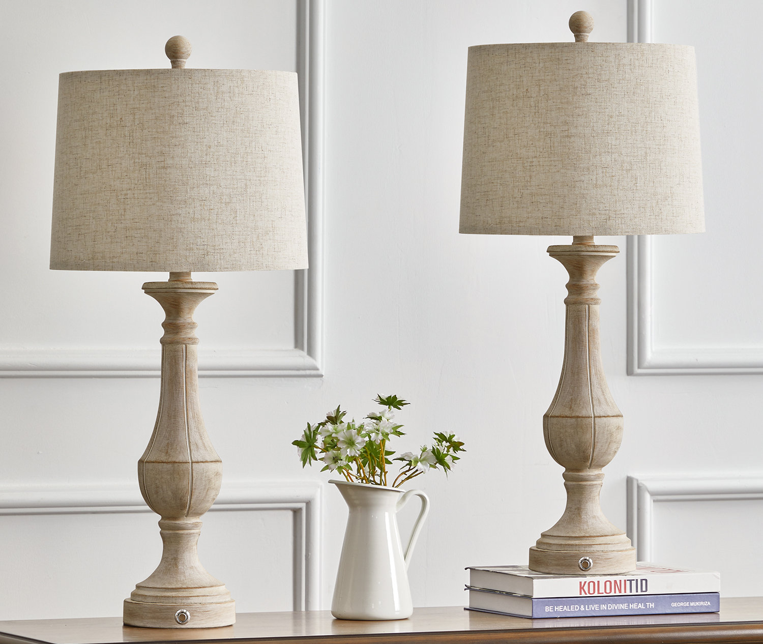 Ophelia & Co. Polina 27.5" Dimmable Touch Table Lamp Retro Country Lamp